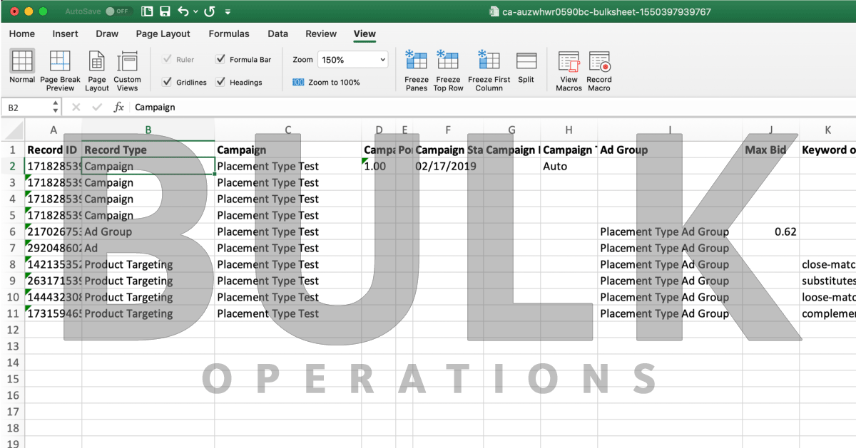 Excel screenshot of a bulk operations file.
